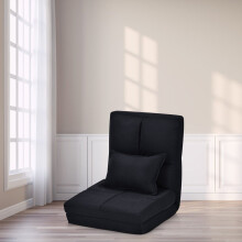 Verstellbarer Bodenstuhl mit weichem Kissen, Schwarz, 6 Positionen