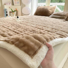 Flannel Mattress, Milk Upholstery Facecloth, Mattress Cover, Non Slip Bottom, for Bed Futon, Warm Thickened Flannel | Coffee