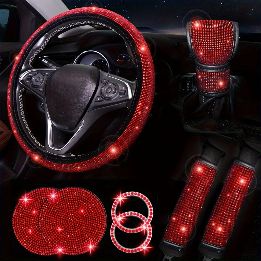 Shiny Rhinestone Car Interior Decor 8Pcs Set Â Stylish All-Season Vehicle Accessories, Compatible With Most Cars 9448990587896