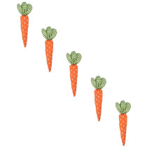 Lot de 5 carottes décoratives en tissu, style rustique, pour Pâques, mariages et plateaux à étages, couleur orange.