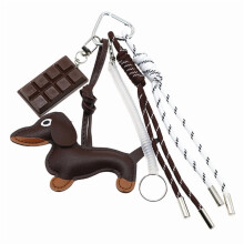 Chokladnyckelring Härlig Korvhundnyckelring Nylonrep Hänge Bilnyckelring Väskdekorationer för Kvinna och Flicka