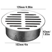 304 Stainless Steel Floor Drain Grate Cover | Heavy Duty Round Outdoor Garden Drain | Diameter Design