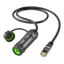 Vandtætte RJ45-koblingsstik, højhastigheds dataoverførsel CAT6 Ethernet-kabelforlænger Støvtæt RJ45-kobling