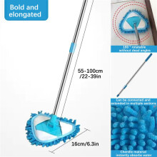 Balai-serpillère triangulaire rotatif à 180 (2025), mini balai-serpillère pour nettoyage humide/sec avec manche extensible, pour salle de bain,