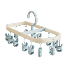 Étendoir à linge pliable et multifonctionnel avec pinces