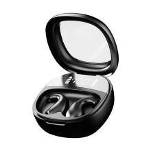 Black Sleep Invisible Bluetooth-øretelefoner Små mini digitalt display Sensorløse, ægte trådløse øretelefoner med opladningsetui, sort