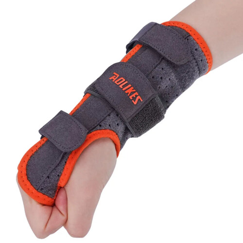Adjustable Wrist Brace with Splints Size L, Orange