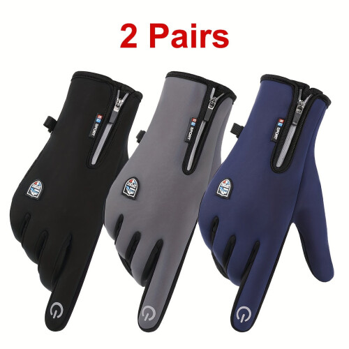 Unisex-Winterhandschuhe, winddicht – Polyester, Touchscreen-kompatibel 1