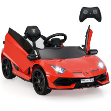 Elektroauto für Kinder mit Fernbedienung, LED-Leuchten - Roter Lamborghini