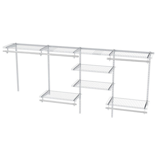 Utvidbart skaporganiseringssystem, 122-244 cm, Hvit