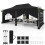 3x6 m Pop-Up Canopy Tent with Removable Walls, Black 1
