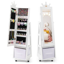 Kinder 3-in-1 Schmuckschrank mit Spiegel, 360 drehbar