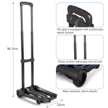 Klappbarer Handwagen 25 kg Tragfähigkeit, 23x96,3 cm, Schwarz