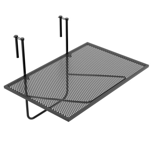 Foldable Balcony Table - Metal Hanging Table, Black
