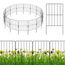 Valla decorativa de metal para jardín, 25 piezas, color negro, resistente a la corrosión