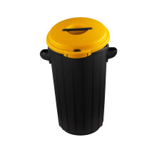 Yellow Waste Bin with Lid, 35L Capacity