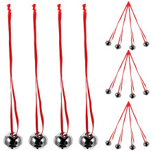 2Sets Silver Christmas Bells Decorative DIY Hanging Ornaments for Tree