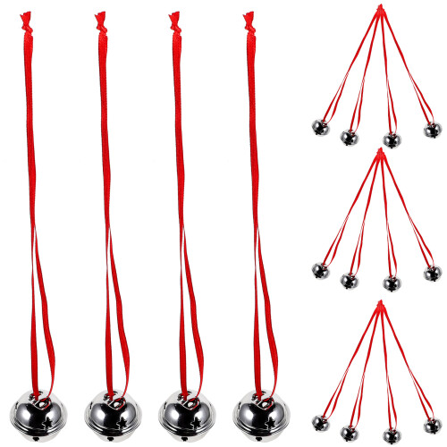 2Sets Silver Christmas Bells Decorative DIY Hanging Ornaments for Tree
