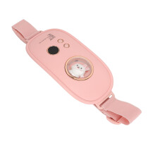 Compresse chauffante portable pour menstruation avec vibration et modes réglables, Rose