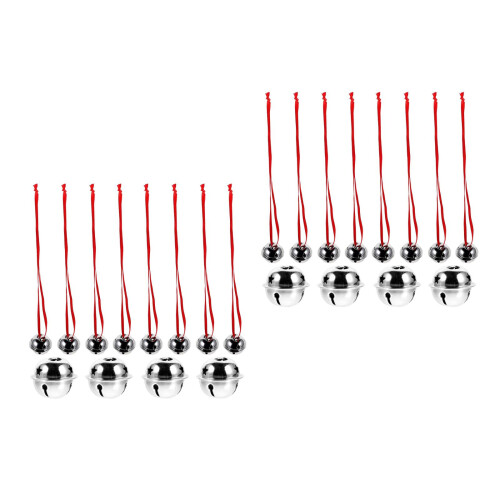2Sets Silver Christmas Bells Decorative DIY Hanging Ornaments for Tree 1