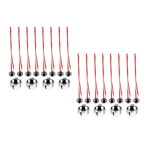 2Sets Silver Christmas Bells Decorative DIY Hanging Ornaments for Tree 2