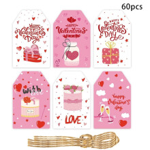 Valentine's Day Gift Ornaments 2D Paper 60-Piece