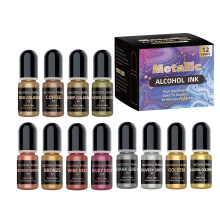 Metallic Alcohol Ink Set 12 Colors for Resin Art
