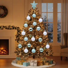 Christmas Ornaments Set Unbreakable 36 piece Plastic Christmas Decorations Modern Blue Pearlescent Mixed Sizes Home/Room Decor