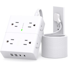 Prepäťová ochrana, predlžovací kábel, 8 zásuviek, 4 USB porty, 6 m