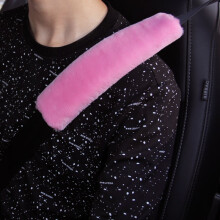 Car Seatbelt Covers Faux Sheepskin Universal Red 2-Pack