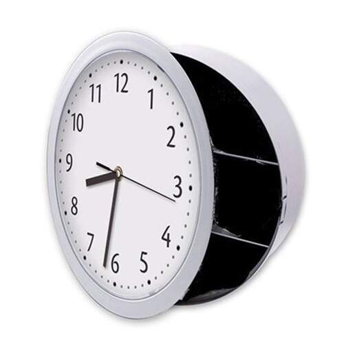 Wall Clock with Hidden Storage Box – Gold or Silver