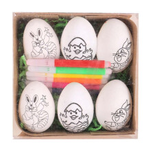 Ovos de Páscoa DIY Pintados à Mão 2024 Ovos de Coelho de Desenho Animado Presentes Infantis Feitos à Mão 1ml Tamanho Único Decorações de