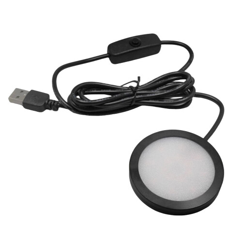 Lampada LED sottopensile a disco con base rotonda, luce USB per comodini, 3W5V, illuminazione USB