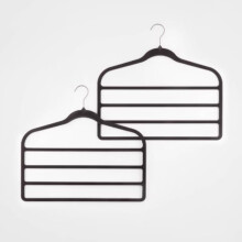 2pk4Bar Umerașe Flockate Negre - Umerașe din catifea pentru pantaloni, pentru haine, pentru adulți, garanție 1 an