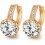 18k gullbelagte messing-øreringer med strass 1