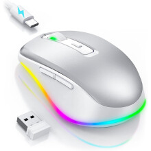 Mouse a LED con motore integrato, ricaricabile, con movimento casuale