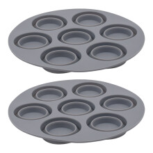 Moule à gâteau en silicone compatible avec les friteuses à air chaud, plateau de cuisson flexible en silicone antiadhésif à 7 trous