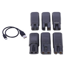 Set di 6 pezzi per taglierina elettrica con cavo di ricarica USB CREATE, lunghezza 30 cm, per dispositivi di cura personale da casa e in viaggio.