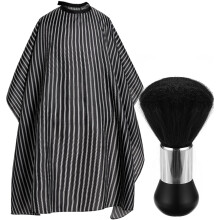 Professional Hair Cutting Cape with Neck Duster Brush, Salon Barber Cape, Hairdressing Accessories Black