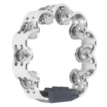 Tamburin Doppelreihe Blumendekor Percussion-Instrument Silber für Party- und Bühnengebrauch