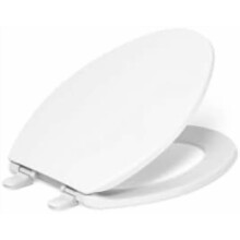 20110-0Brevia, Abattant de toilette à fermeture ralentie, Abattant allongé, Butées de fixation Grip-Tight, Fixation rapide, Blanc