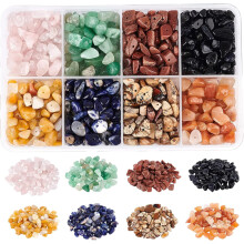 144 g de cuentas de piedras preciosas naturales en forma de pepitas, 8 estilos de cuentas sueltas irregulares para la fabricación de joyas –