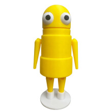 3D-printet leddelt robot-actionfigur, gyserspilfigur-samlermodel, fangave, skrivebordslegetøj til gamere, gul