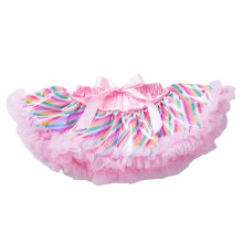 AWZXDE Girls Rainbow Tutu Skirt For Girls Birthday Party Performance A Line Skirt With Bowknot Cute Printing Hot Pink