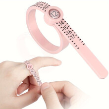 REIDEA Ring Size Gauge 1-17 with Magnifying Glass, Reusable Jewelry Measuring Tool, Made in China, Plastic Material