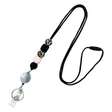 Cute Retractable Lanyard, Silicone Beaded Neck Lanyards Badge Lanyard for Badges Style C