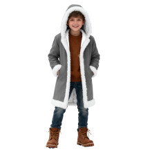 AWZXDE Boys And Girls Winter Festival Cardigan Hooded Holiday Celebration Kids Coat For 2-13 Years Grey,2-3 Years