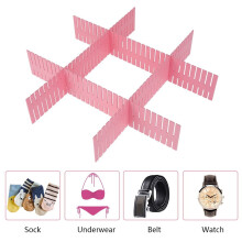 4-Pc Adjustable Drawer Dividers for Clothes, Makeup, Dresser, Desk, Box – Compatible with Bathroom, Bedroom, Kitchen & Office