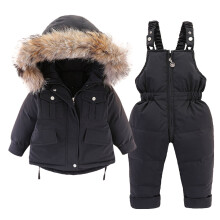 AWZXDE Kids Winter Jacket, Hoodless Thermal Insulated Padded Coat for Boys & Girls, Black, 18–24 Months, Compatible with AWZXDE
