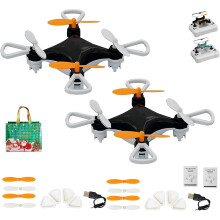 Mini Drone with 360 Flips, LED, Altitude Hold & Prop Protection – Beginner-Friendly, Portable (2pcs Black), Compatible with All Ages